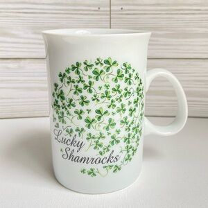 Lucky Shamrocks Ireland mug with green clover Irish Souvenirs Shannon Distrib